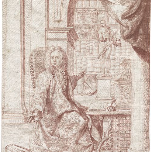 Herz, Johann Daniel A scholar in his study.

Red chalk. 26 x 17,7 cm. Monogramme&hellip;