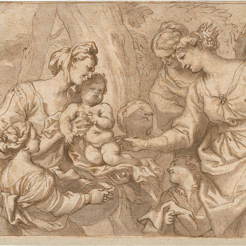 Piola, Domenico La découverte de l'enfant Moïse. 

Plume en brun sur crayon, lav&hellip;