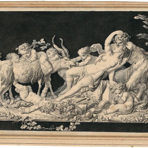 Eisen, Charles Bacchanal.

Pen and ink in black, gray and black wash, over gray &hellip;
