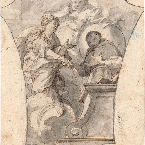 Wolcker, Johann Georg Ebauches pour des représentations de saints avec l'apparit&hellip;