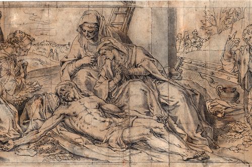 Süddeutsch 2nd half of 16th c. Lamentation of Christ.

Pen-and-ink drawing in bl&hellip;