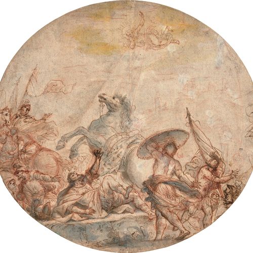 Venezianisch Siglo XVII La conversión del apóstol Pablo. 

Dibujo a pluma en tiz&hellip;