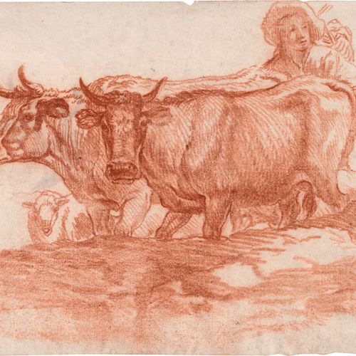 Schellenberg, Johann Rudolf La caravane.

Craie rouge et noire sur vergé. 14,4 x&hellip;