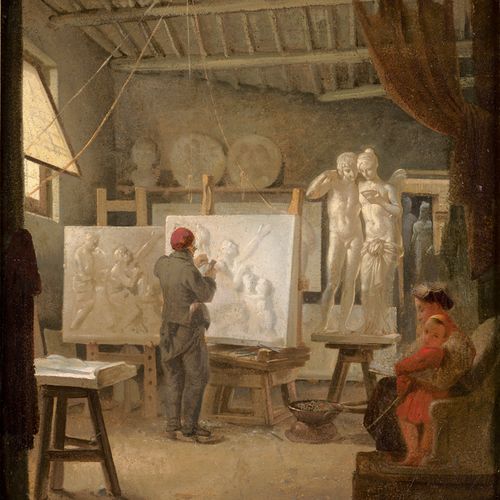 Deutsch oder Dänisch 大约在1817/18年，在贝尔特-索尔瓦德森的罗马工作室。
纸上油画，在木头上层压。43,8 x 41,3厘米。
丹麦&hellip;