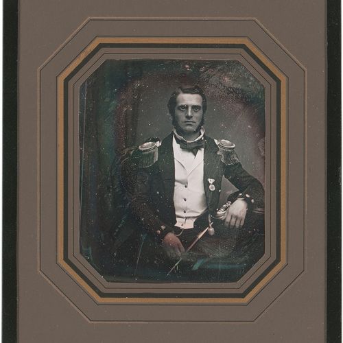 Naval History 摄影师：卡尔-维甘德（1845-1883）。阿道夫-威廉-伯杰（1829-1898）的肖像。1850s.四分之一版（约9 x 7,5&hellip;