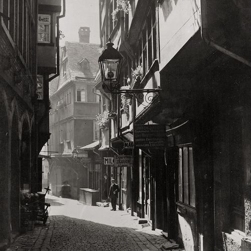 Wolff, Dr. Paul & Alfred Tritschler Views of Old Frankfurt. 1930s. 4 vintage gel&hellip;