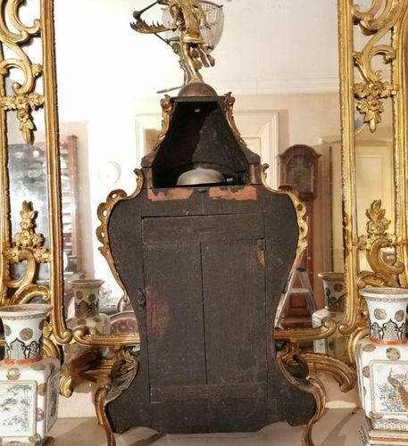 Null Blackened wood and gilt bronze CARTEL, the shock absorber decorated with a &hellip;