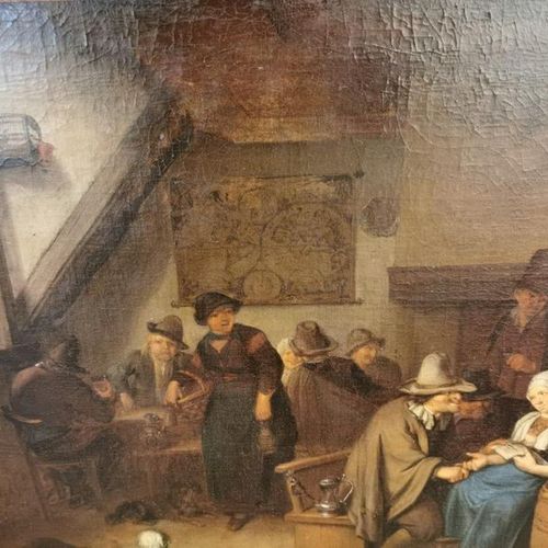 Null Attributed to Richard BRAKENBURG (1650-1702) Tavern scene. Canvas signed lo&hellip;