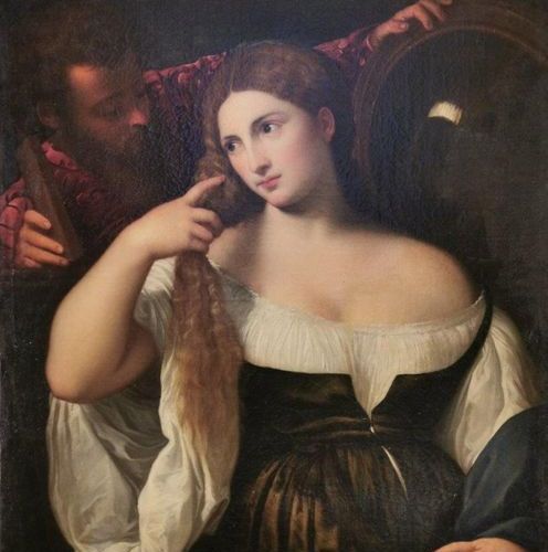 Null 十八世纪的学校，在Tiziano VECELLIO之后，称为TITIAN (1490-1576) The woman with the mirror,&hellip;