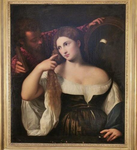 Null 十八世纪的学校，在Tiziano VECELLIO之后，称为TITIAN (1490-1576) The woman with the mirror,&hellip;