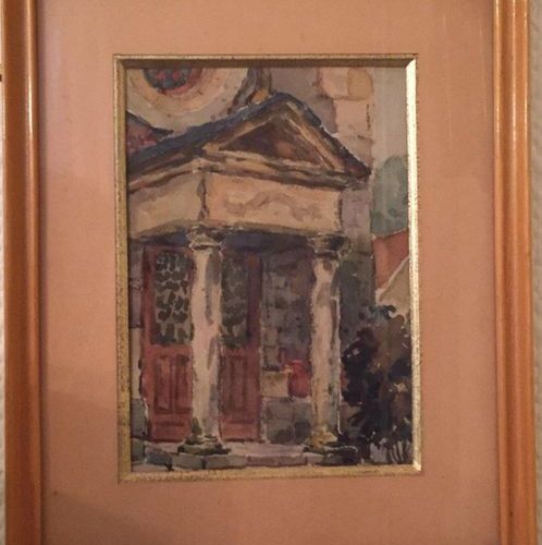 Null 
Guy de RUBERCY (1879-1954)The entrance to the chapel of Dominus Castle in &hellip;
