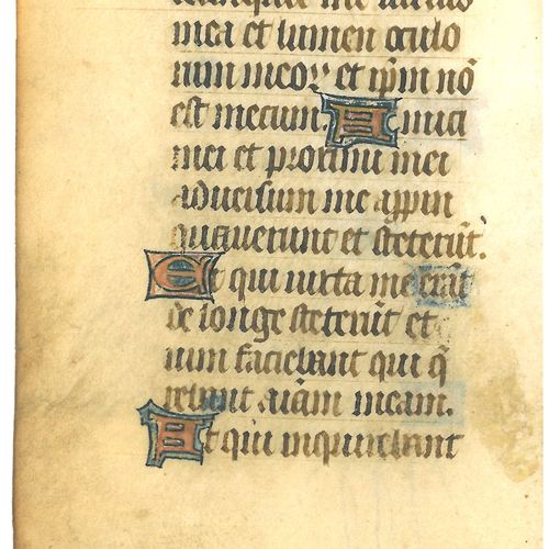 Null ÉCOLE DU NORD DE LA FRANCE DU XVe Fragment de litanies, Haut. 18,3 Larg. 12&hellip;