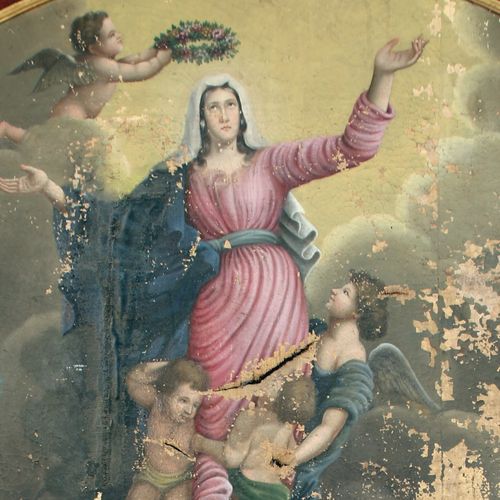 Null ÉCOLE FRANÇAISE DU DÉBUT DU XIXe Assomption de la Vierge Huile sur toile. H&hellip;