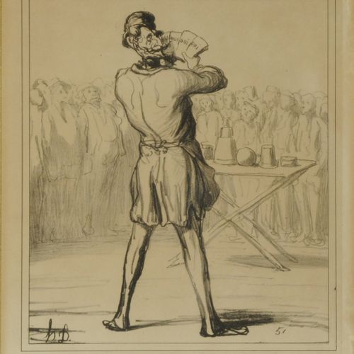 Null D'APRÈS HONORÉ DAUMIER (1808-1879) "Les gens de justice" Cinq estampes. For&hellip;
