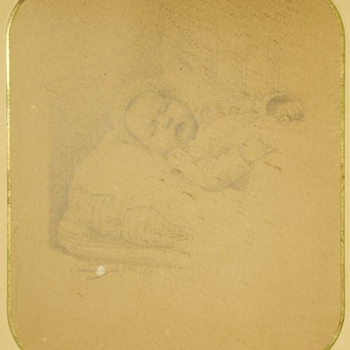 Null ALEXANDRE FRANÇOIS CAMINADE (1789-1862) Portrait d'enfant, 1859 Mine de plo&hellip;