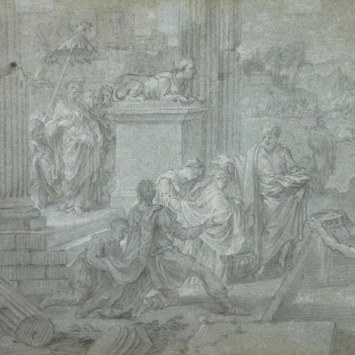 Null ENTOURAGE DE LOUIS DE BOULLOGNE (1654-1733) ÉCOLE FRANÇAISE DU XVIIe Scène &hellip;