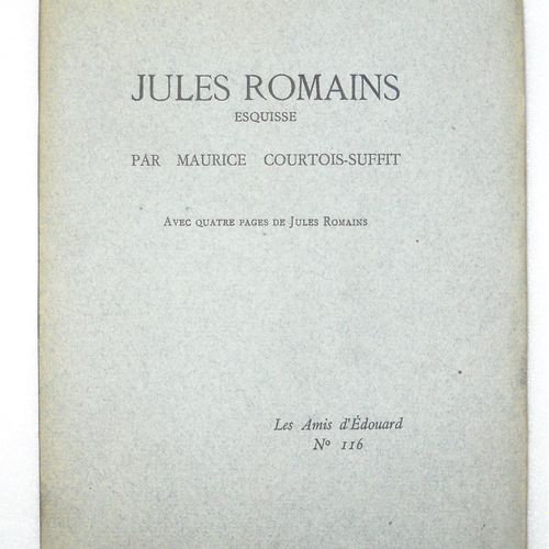 Null [Littérature, Poésie] JULES ROMAINS (1885-1972) Lot de 6 ouvrages, éditions&hellip;