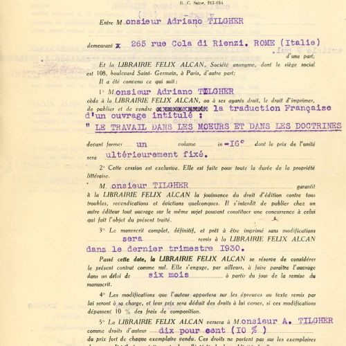 Null ADRIANO TILGHER (1887-1941), PHILOSOPHE ET ESSAYISTE ITALIEN Lot de 30 pièc&hellip;