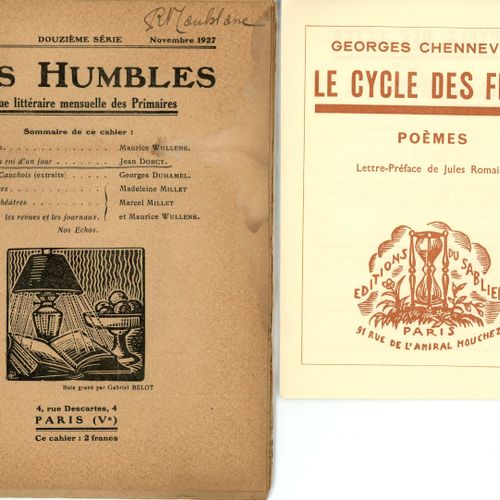 Null GEORGES CHENNEVIERE (1884-1927), ET ANDRE CHENNEVIERE (1908-1944), POETES L&hellip;