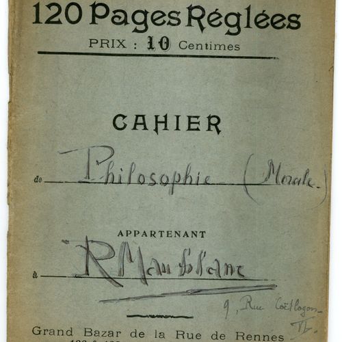 Null RENÉ MAUBLANC AU LYCÉE LOUIS-LE-GRAND ET A LA SORBONNE, 1909-1911 Lot de + &hellip;
