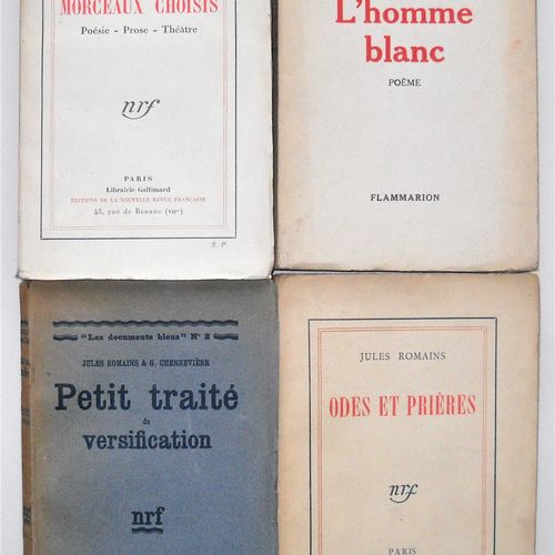 Null [Littérature, Poésie] JULES ROMAINS (1885-1972) Lot de 6 ouvrages, éditions&hellip;