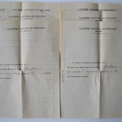 Null RENÉ MAUBLANC AU LYCÉE LOUIS-LE-GRAND ET A LA SORBONNE, 1909-1911 Lot de + &hellip;