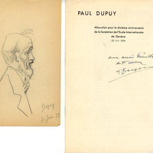 Null [Années 1920] PAUL DUPUY (1856-1948) SECRETAIRE DE L’ÉCOLE NORMALE SUPERIEU&hellip;