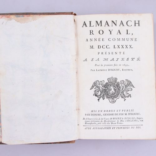 Null ALMANACHS. Réunion de 6 volumes : - Almanach Royal, année bissextile 1780. &hellip;