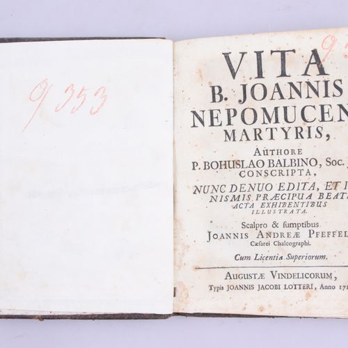 Null PFEFFER, Johannes Andreas (1674-1748) Vita B. Joannis Nepomuceni Martyris, &hellip;
