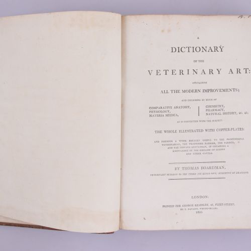 Null BOARDMAN, Thomas A dictionary of the veterinary art, containing all the mod&hellip;