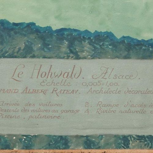 Armand-Albert RATEAU (Paris, 1882-1938) Le Hohwald, Alsace, 1935. Plan à l'aquar&hellip;