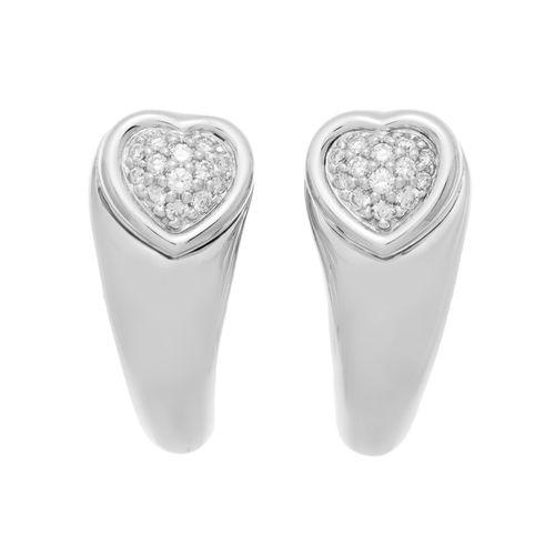 Null Piaget, paire de boucles d'oreilles c'urs or gris 750 serties de diamants t&hellip;