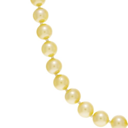 Null Collier 1 rang de perles de culture Gold (env. 8 mm), fermoir boule en or g&hellip;