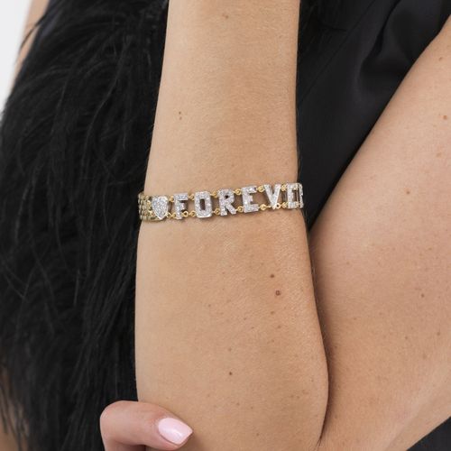 Null Bracelet "Forever" 2 ors 750 sertie de diamants, long. 18 cm, 24g