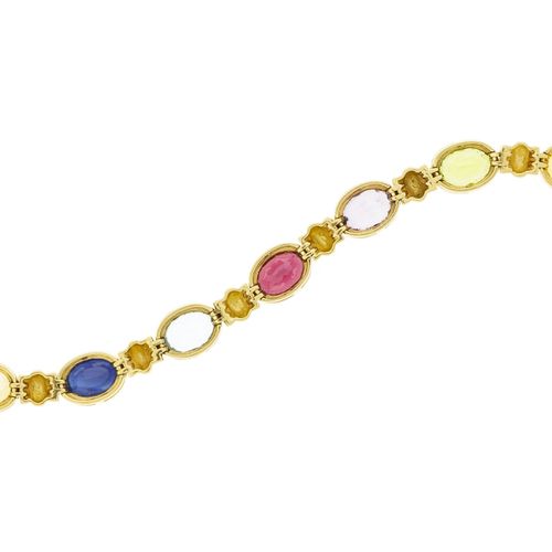 Null Bracelet or 750 serti de péridots, d'améthystes, de grenats, de saphirs et &hellip;