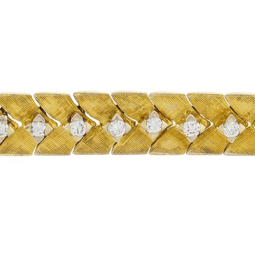 Null Bracelet or 750 serti de diamants taille brillant, long. 16.5 cm, 27g