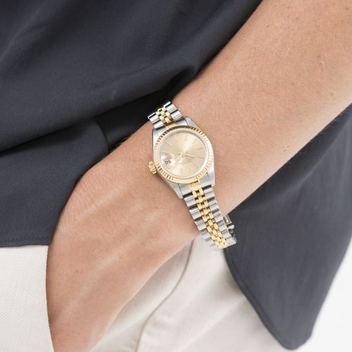 Null Rolex, Oyster Perpetual Date, réf. 69173/69000A, montre-bracelet en or et a&hellip;