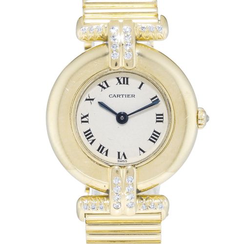 Null Cartier, montre-bracelet en or 750 avec les cornes serties de diamantsMouve&hellip;