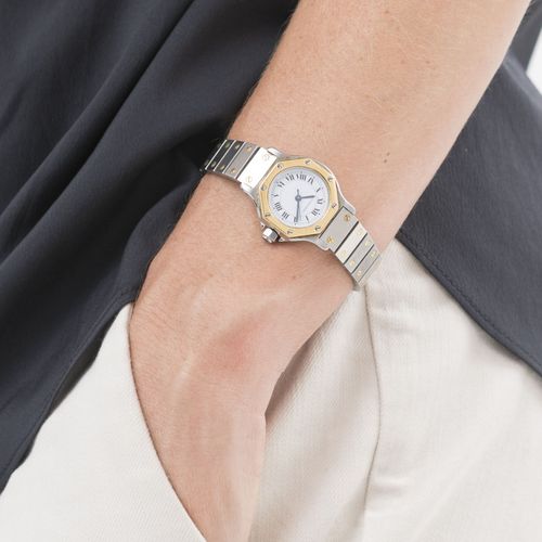 Null Cartier, Santos, montre-bracelet en acier bicoloreMouvement: automatiqueBoî&hellip;