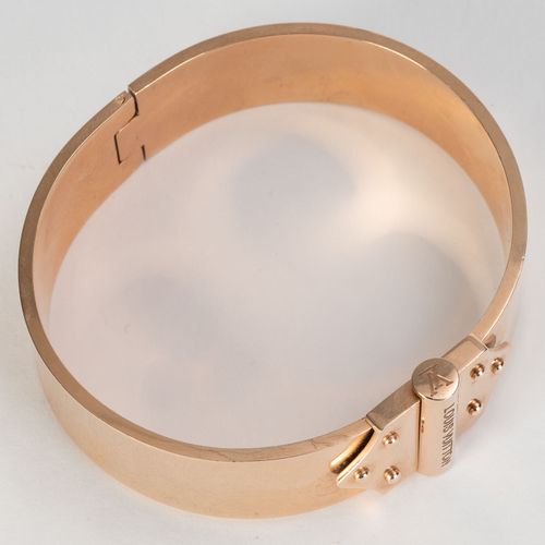 Null Louis Vuitton, bracelet Spirit Nano métal doré rose, PM, diam. 6 cm
