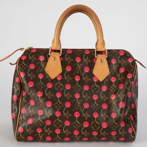 Null Louis Vuitton, sac Speedy 25 en toile Monogram Takashi Murakami 'cherries' &hellip;