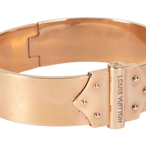 Null Louis Vuitton, bracelet Spirit Nano métal doré rose, PM, diam. 6 cm