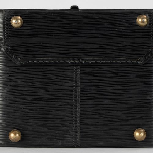 Null Louis Vuitton, boîte à chapeau en cuir épi noir, de forme ronde, courroie f&hellip;