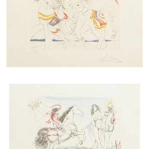 Null Salvador Dali (1904-1989), d'après, "Compositions surréalistes au cheval", &hellip;