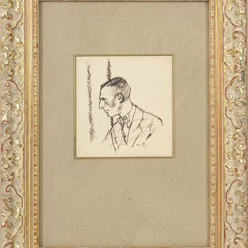 Null Maurice Brianchon (1899-1979), Autoportrait, encre sur papier, monogrammée,&hellip;
