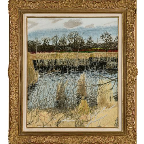 Null Maurice Brianchon (1899-1979), "L'Etang", huile sur toile, signée, 65x54 cm&hellip;