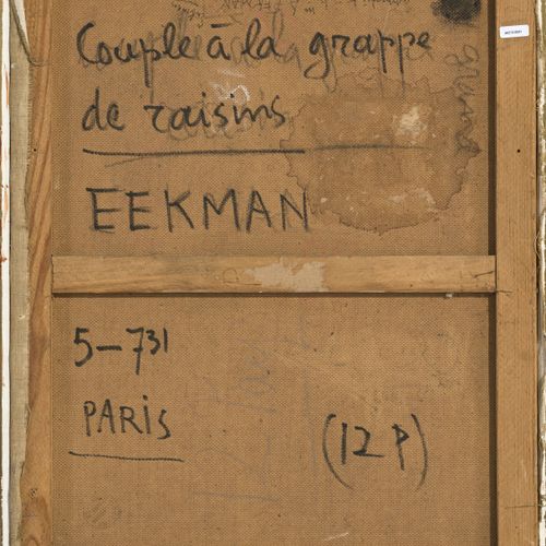 Null Nicolas Eekman (1889-1973), "Couple à la grappe de raisin", huile sur papie&hellip;