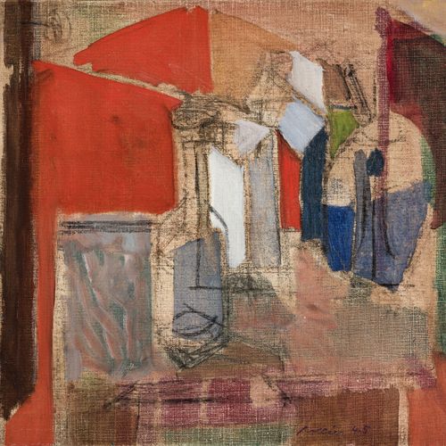 Null Charles Rollier (1912-1968), "Guéridon près de la fenêtre", 1945, huile sur&hellip;