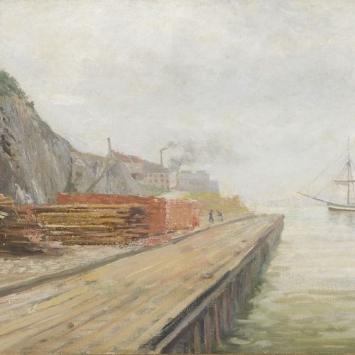 Null Gottfreid Kallstenius  (1861-1943), Usine face à la mer, 1878, huile sur to&hellip;