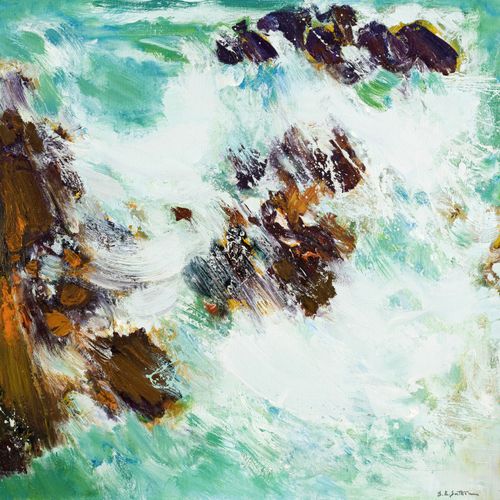 Null Maurice-Elie Sarthou (1911-1999), Mer verte, 1970, huile sur toile, signée,&hellip;